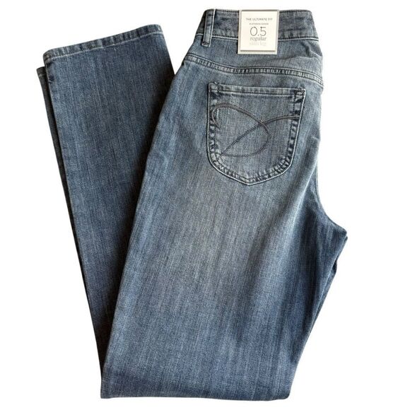 NEW Chico's Platinum Slim Leg Jeans in True Blue Wash Size 6 (chico's 0.5) - Picture 1 of 15